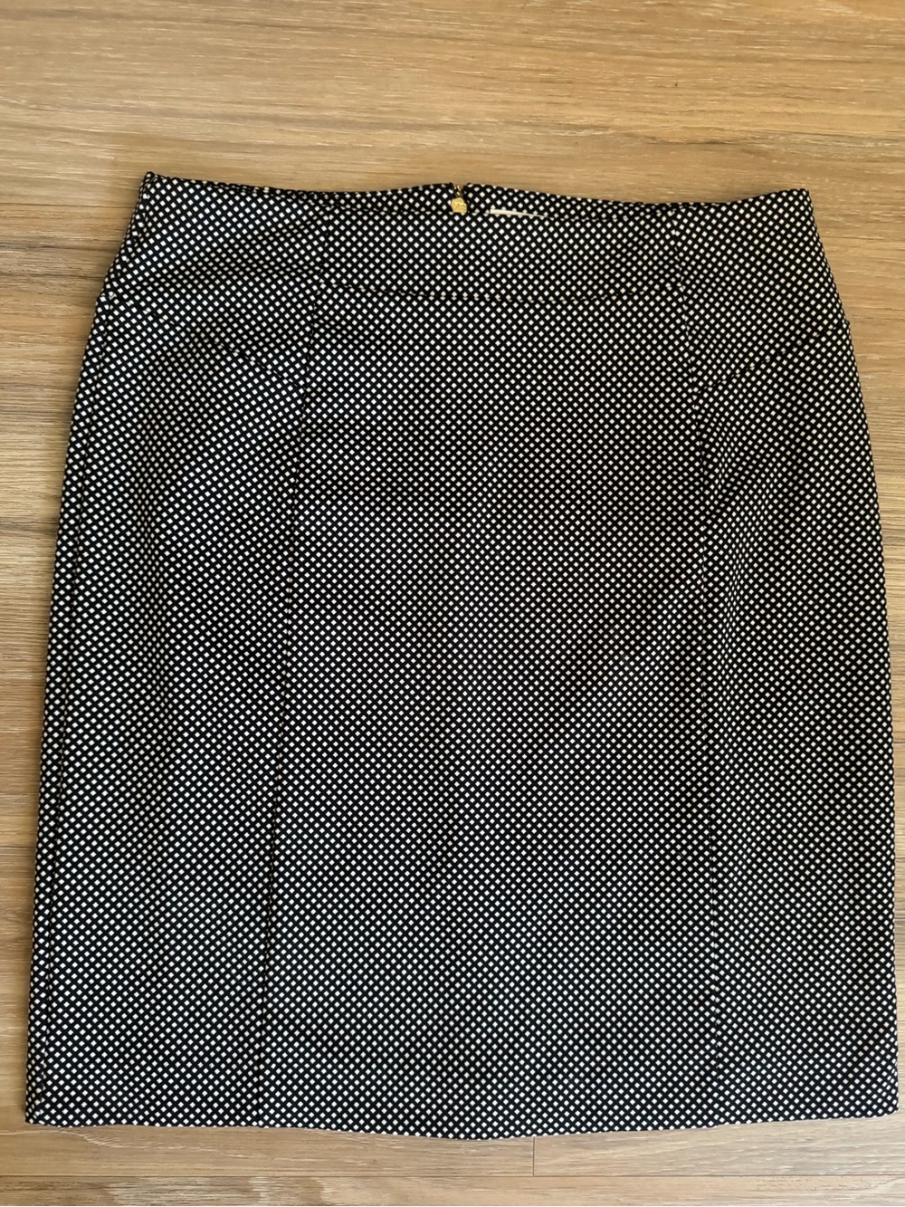Michael Kors Black and White Polka Dot Pencil Skirt